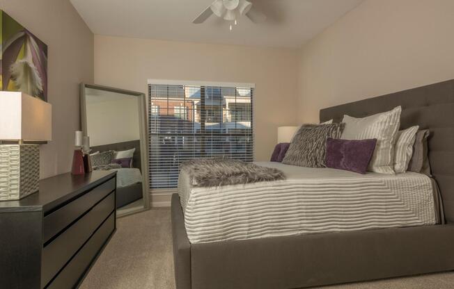 bedroom area at Residences of Preston Park, Plano apartments