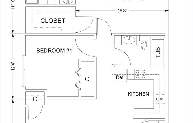 2 beds, 2 baths, 1,064 sqft, $1,695, Unit 5600-212