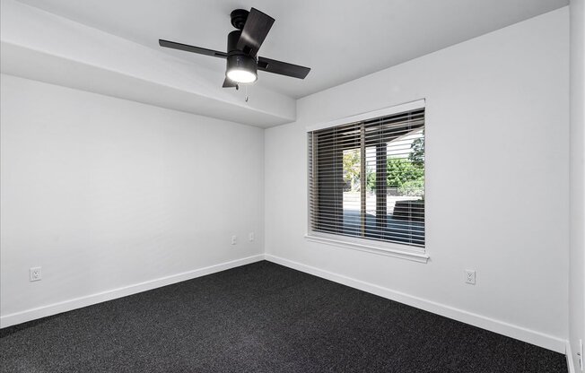 Ceiling fan and window at River Walk Apartments, Boise, ID