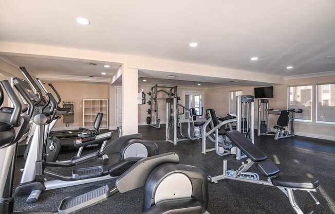 Fitness center with cardio and weight equipment  | The Brittany
