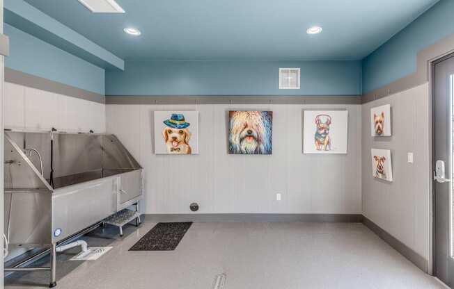 Dog wash station at the Quarry Apartments in DeWitt Michigan