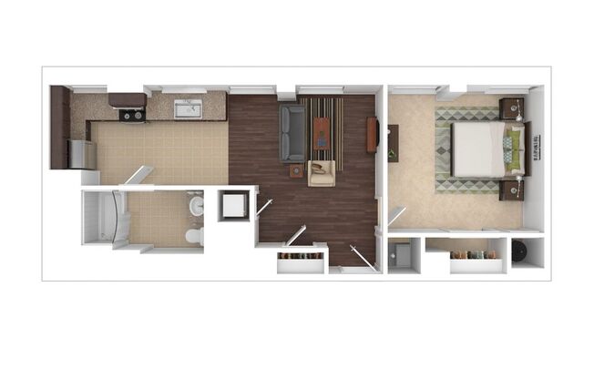 1 bed, 1 bath, 716 sqft, $2,345, Unit H-613