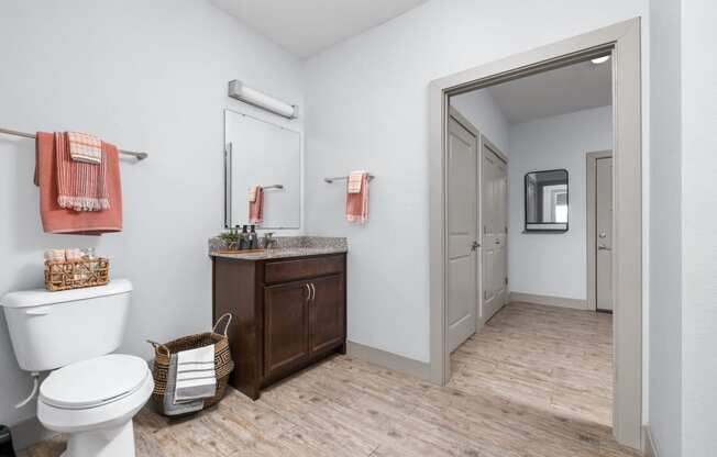 a bathroom with a toilet and a sink and a mirror