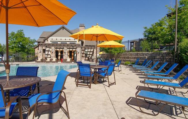 Poolside Lounge Area at San Marino Apartments, South Jordan, UT, 84095