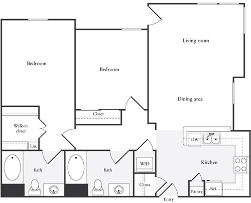 2 beds, 2 baths, 1,103 sqft, $3,988, Unit 2109