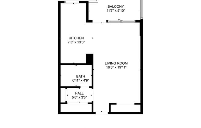 Studio, 1 bath, 484 sqft, $1,700, Unit 1A