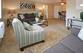 Model Living Area at Edgewater Landing Apartments in Cleveland OH