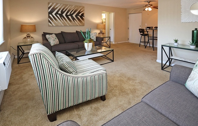 Model Living Area at Edgewater Landing Apartments in Cleveland OH