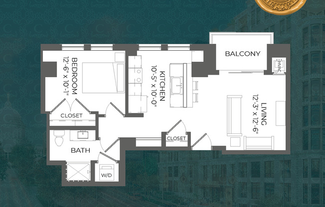 1 bed, 1 bath, 677 sqft, $2,800, Unit 724