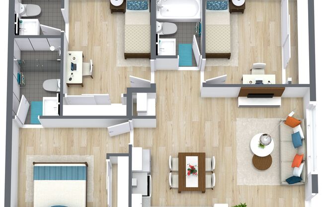 3 beds, 2.5 baths, 945 sqft, $3,575, Unit 1