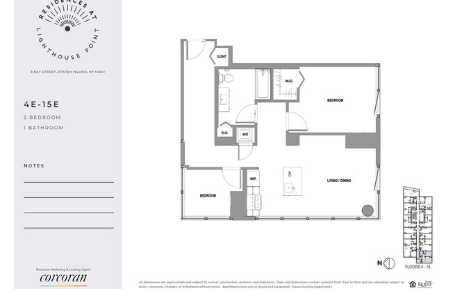 2 beds, 1 bath, $3,231, Unit 7EE