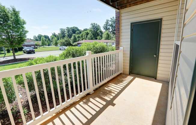 Private patio/balcony at Autumn Winds apartments in Clarksville, TN