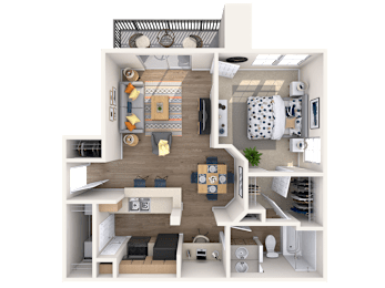 1 bed, 1 bath, 668 sqft, $950