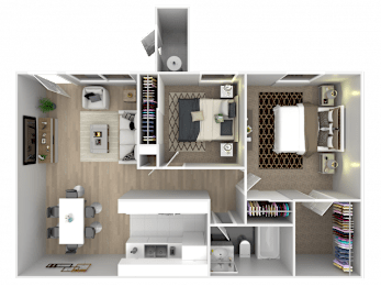 2 beds, 1 bath, 800 sqft, $1,430
