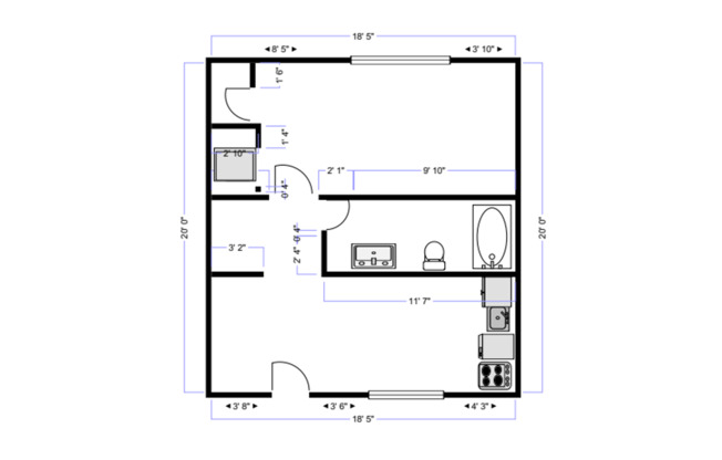 1 bed, 1 bath, 376 sqft, $1,116, Unit 212A