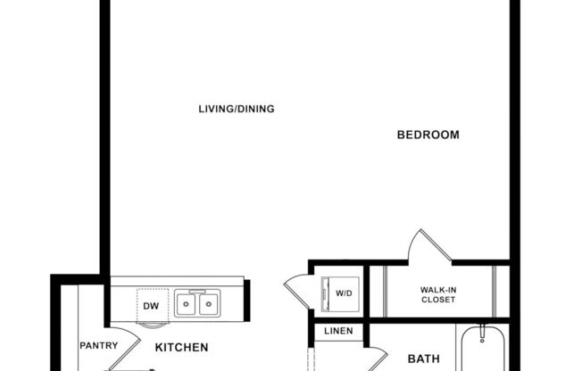 Studio, 1 bath, 598 sqft, $2,026
