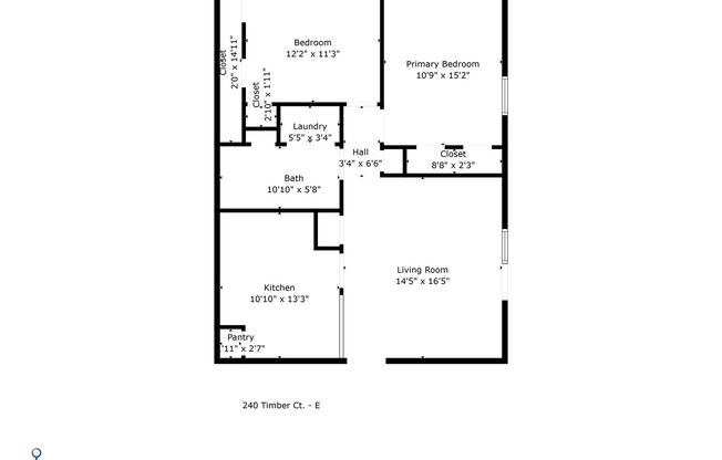 2 beds, 1 bath, 972 sqft, $1,050, Unit E