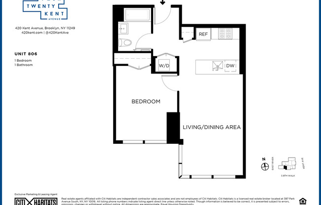 1 bed, 1 bath, $5,300, Unit 806