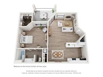 1 bed, 1 bath, 630 sqft, $1,235