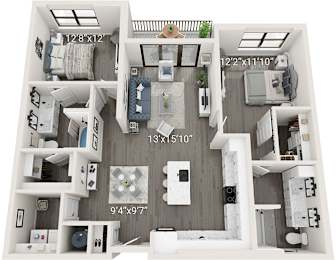 2 beds, 2 baths, 1,298 sqft, $2,710