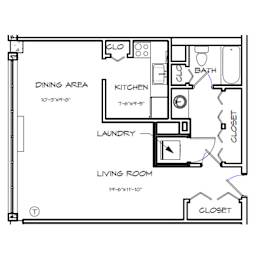 Studio, 1 bath, 570 sqft, $1,599