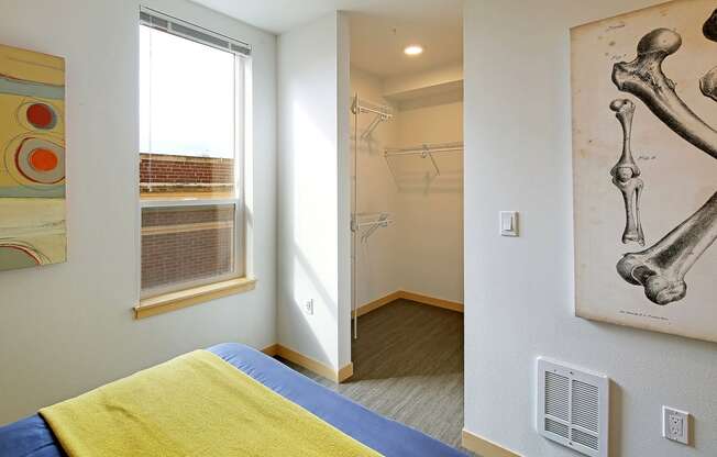 bedroom with walk in closet