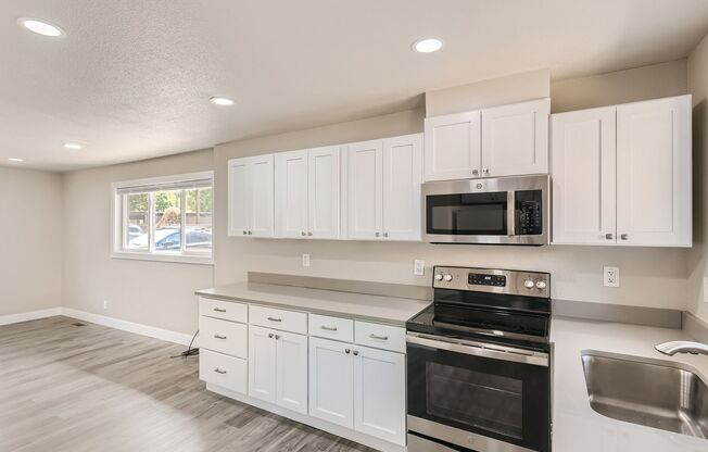 Hale neighborhood duplex with a large patio space for entertaining or relaxing.