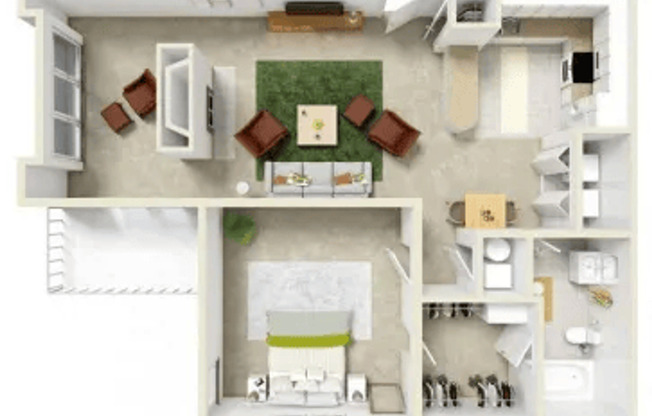1 bed, 1 bath, 842 sqft, $1,325