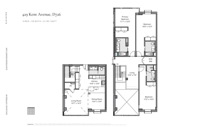 3 beds, 3.5 baths, 2,183 sqft, $12,000, Unit D726