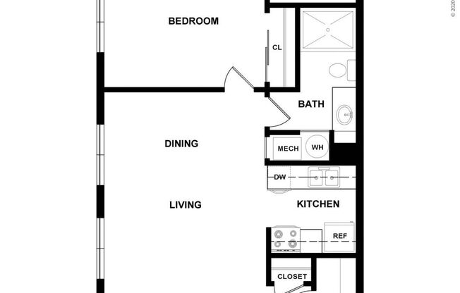 1 bed, 1 bath, 560 sqft, $1,300