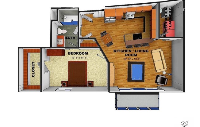 1 bed, 1 bath, 747 sqft, $1,800, Unit 810