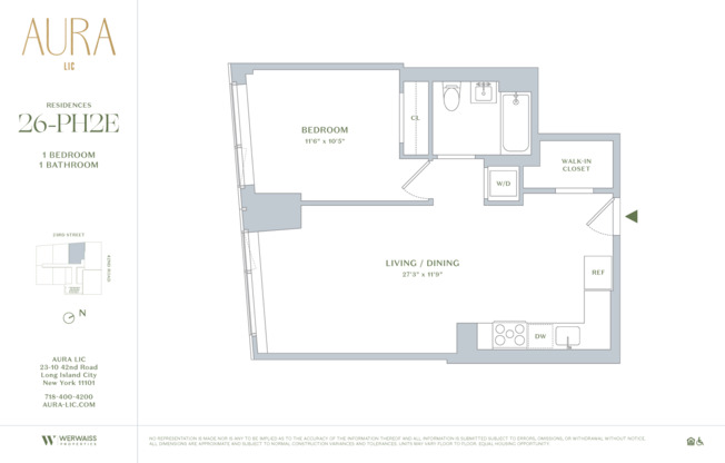 1 bed, 1 bath, $4,880, Unit 27E