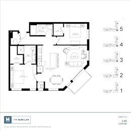 2 beds, 2 baths, 1,173 sqft, $2,495