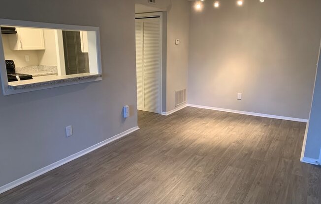 Renovated living/dining room at Seven Pines, Georgia, 30022