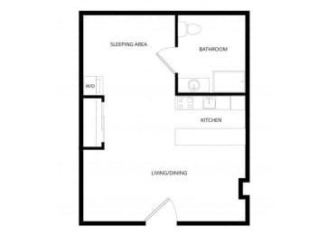 Studio, 1 bath, 427 sqft, $1,856