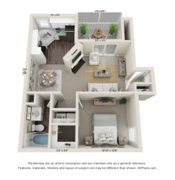 1 bed, 1 bath, 773 sqft, $1,412
