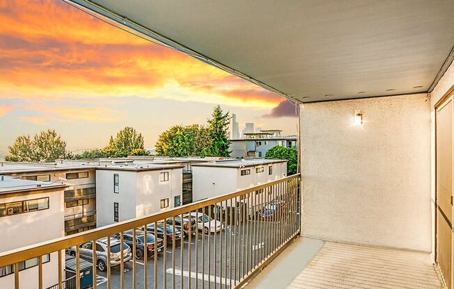 Beacon View Apartment Homes Balcony at Sunset