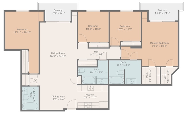 4 beds, 3 baths, 1,800 sqft, $5,250, Unit 307