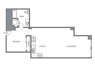 1 bed, 1 bath, 873 sqft, $2,300