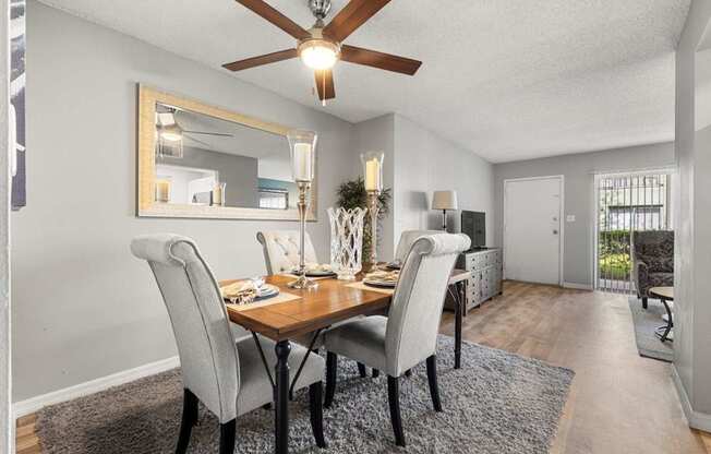 Model dining room at Oasis at Bayside Apartments in Largo, FL