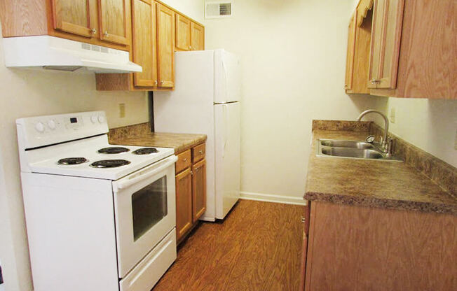 apartment kitchen with appliances