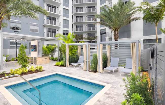 Heated Whirlpool Spa at The Marc Luxury Apartments in Palm Beach Gardens FL