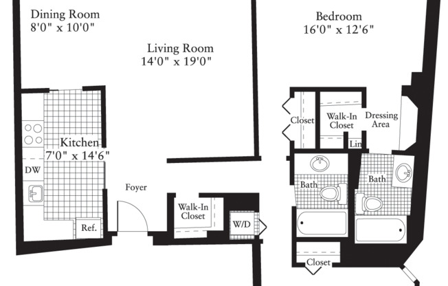 2 beds, 2 baths, 1,221 sqft, $3,448, Unit 0614