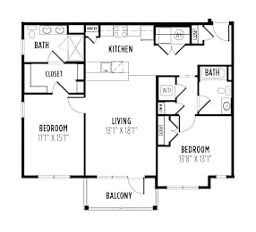 2 beds, 2 baths, 1,245 sqft, $2,381