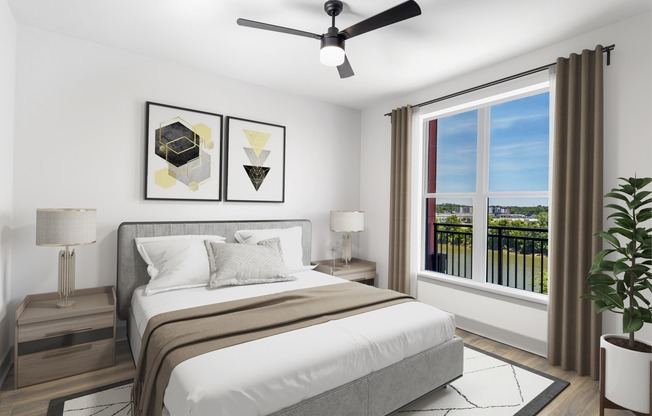 Escape to serenity and relaxation in the stylish bedrooms of Modera Riverview, where comfort meets contemporary design, offering a peaceful sanctuary within your urban retreat.