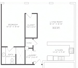 1 bed, 1 bath, 810 sqft, $1,531