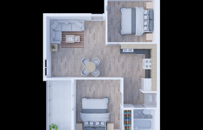 2 beds, 1 bath, 730 sqft, $1,149, Unit 2E
