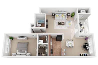 1 bed, 1 bath, 689 sqft, $1,490