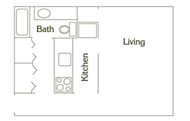 Studio, 1 bath, 400 sqft, $1,681