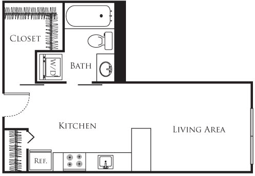 Studio, 1 bath, 332 sqft, $1,291, Unit 318